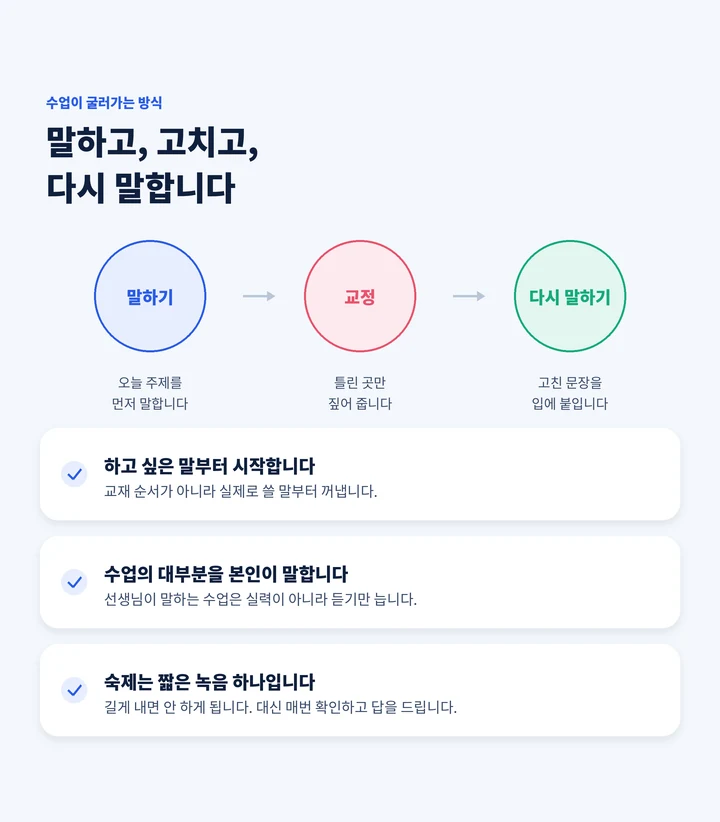 음봉 일본어과외 - 말하고 고치고 다시 말하는 수업 방식